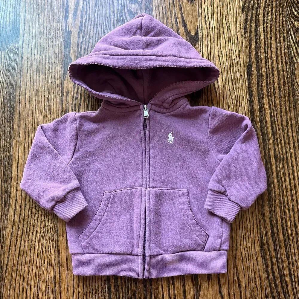 Ralph Lauren Purple Zip-up Hoodie (12M)